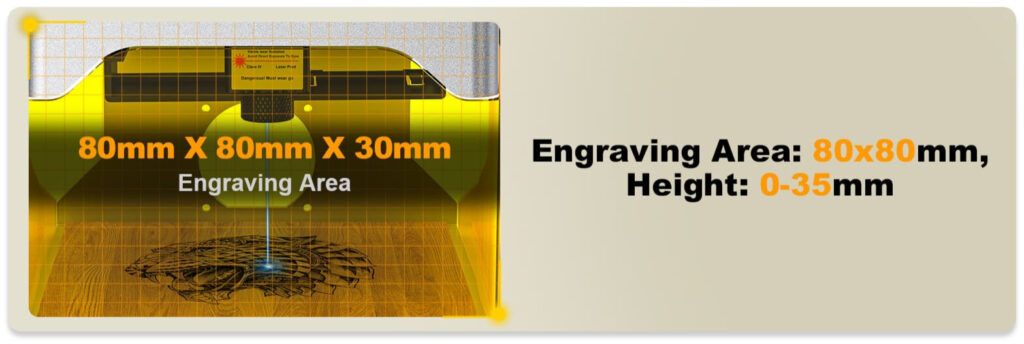 3DWork - TwoTrees TS1: review of this small-format laser engraver with a reasonable price - TS1 engraving area - Review